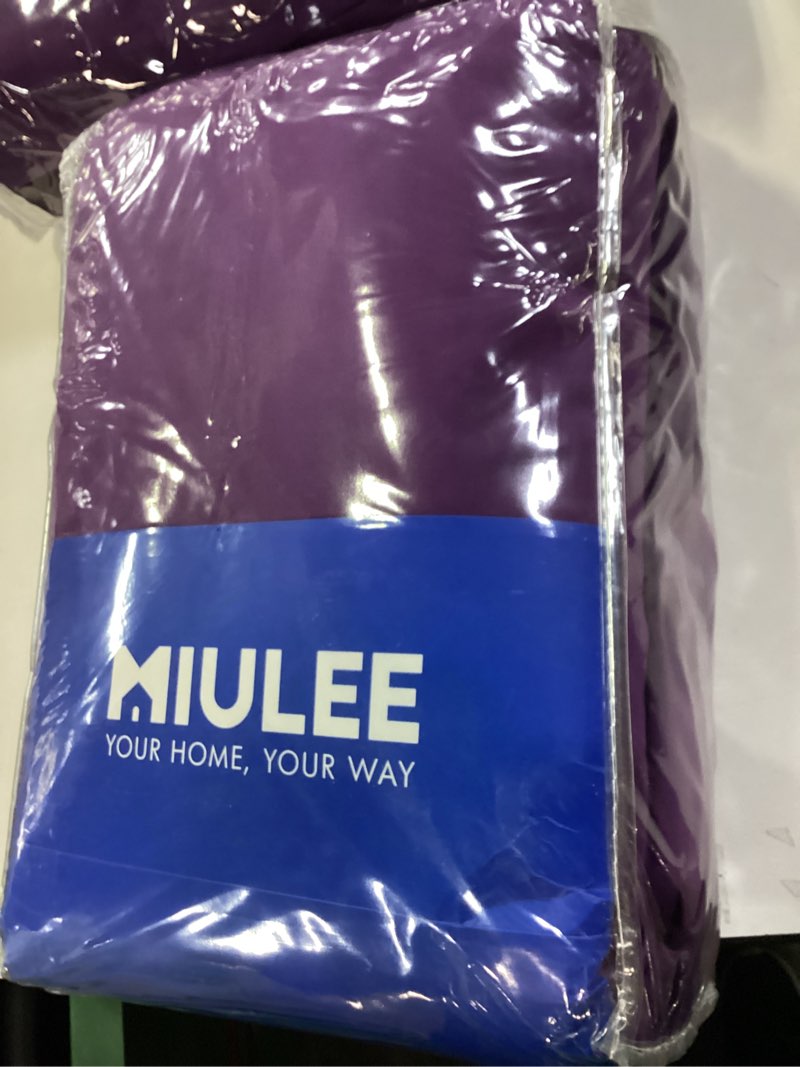 Condition photo showing New/Like New for MIULEE Purple Velvet Curtains Thermal Insulated Blackout Curtain Drapes for Bedroom Living Room Darkening 108 Inches Long Curtains Panels Rod Pocket Set of 2 52"W x 108"L (Pack of 2) Purple