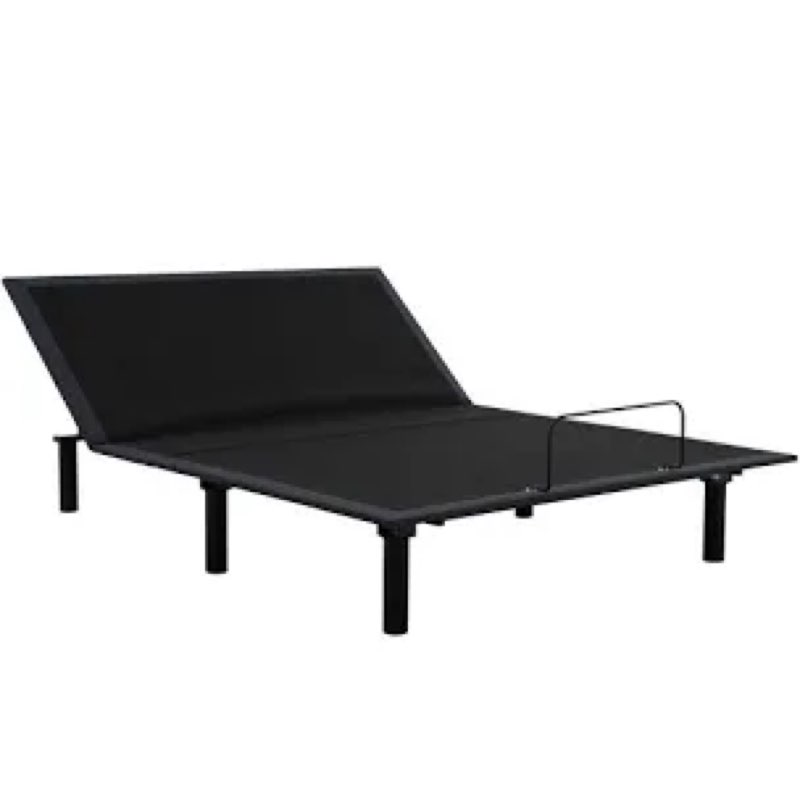 NKZ 22 Inch Queen Size Bed Frame, Metal Bed Frame & Box Spring 2 in 1 Platform with Round Corner Legs, 4000Lbs Heavy Duty Metal Frame, Mattress Slide Stopper, Headboard Hole, Noise-Free, Easy Assembly