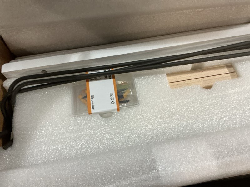 Condition photo showing New/Like New for Forbena White Floating Shelves Bathroom Shelves Over Toilet Set of 3, Bathroom Organizers and Storage Shelves Wall Mounted, Modern Wood Corner Wall Shelf for Bedroom Closet -White and Dark Grey 17 Inch White and Grey