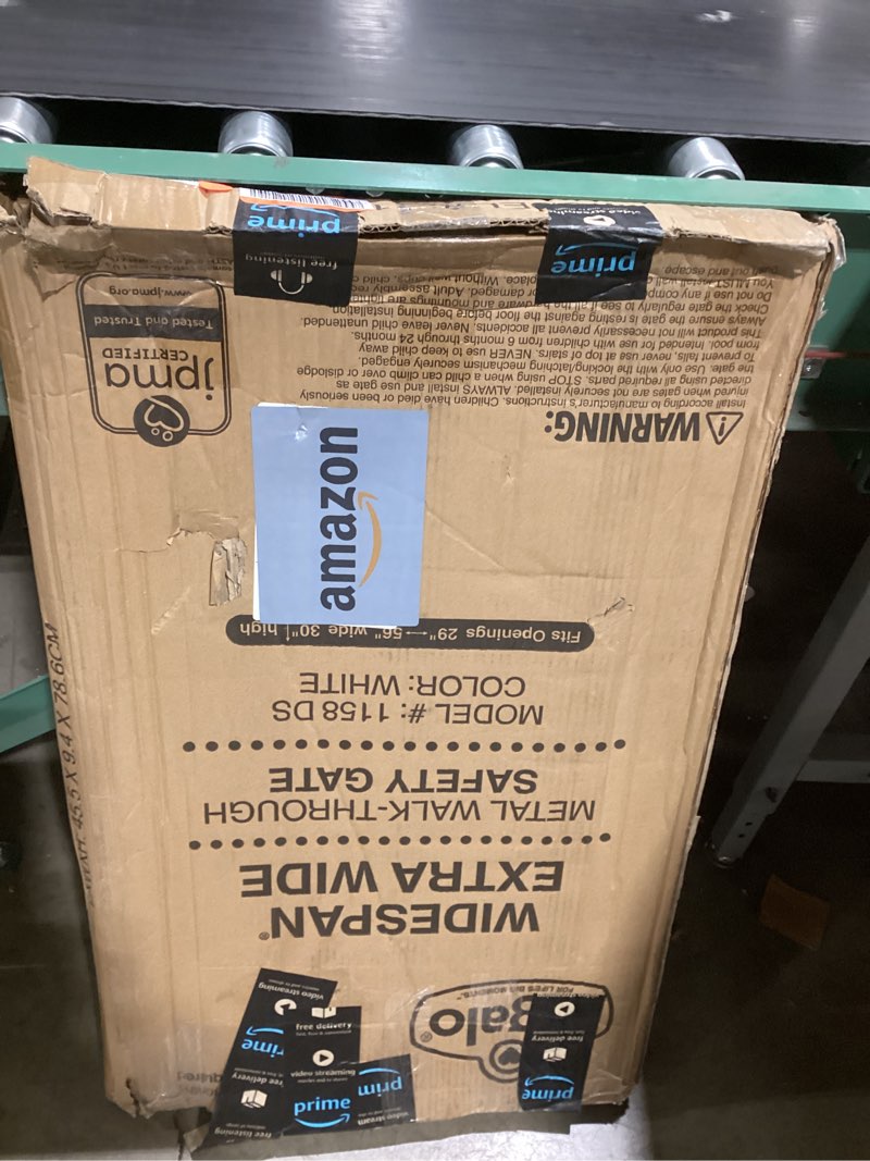 Condition photo showing Good Condition for Regalo Safety Baby Gate 56 Inch Extra Wide for Doorways & Bottom of Stairs, Pressure Mount Design for Babies, Toddlers & Pets, Tested & Safe for 30 Years, American Designed, American Owned, White White 29-56"W x 30"H