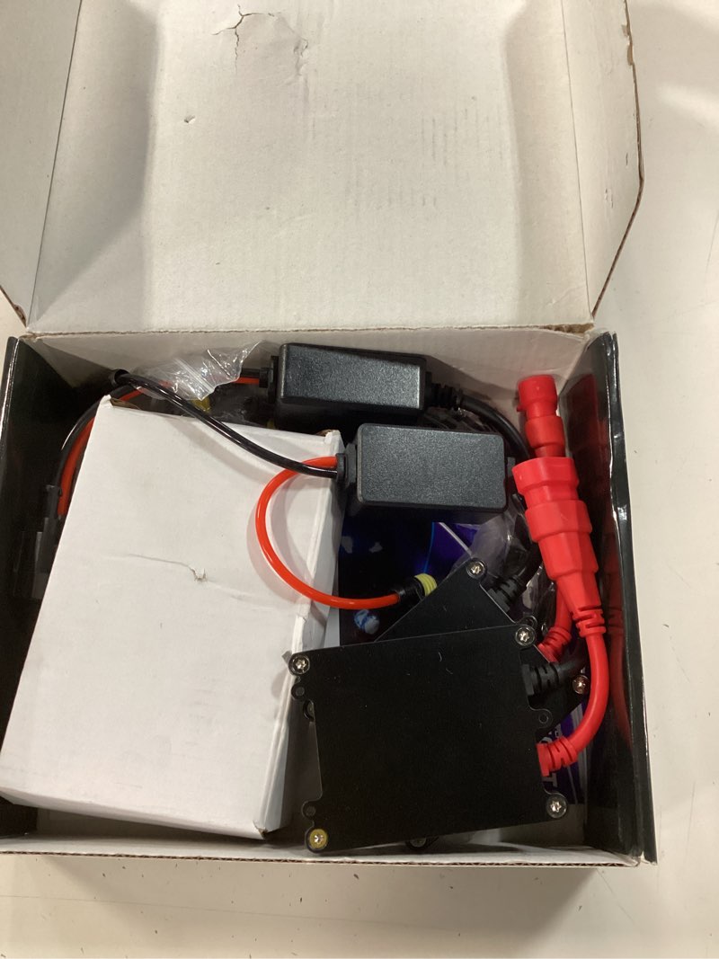 Condition photo showing As Is for h4 hid headlight bulbs 6000k xenon white with 55w dc slim hid ballast by yifengshun super bright xenon hid light bulb for auto high / low beam (2 xenon bulbs + 2 ballasts) h4 kit