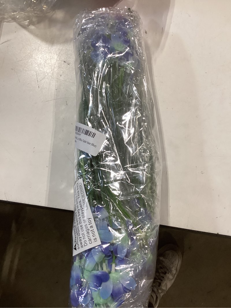 Condition photo showing Good Condition for 6 bundles artificial daffodils flowers, fake artificial greenery uv resistant no fade faux plastic plants for wedding bridle bouquet indoor outdoor home garden kitchen office table vase (blue) blue 6
