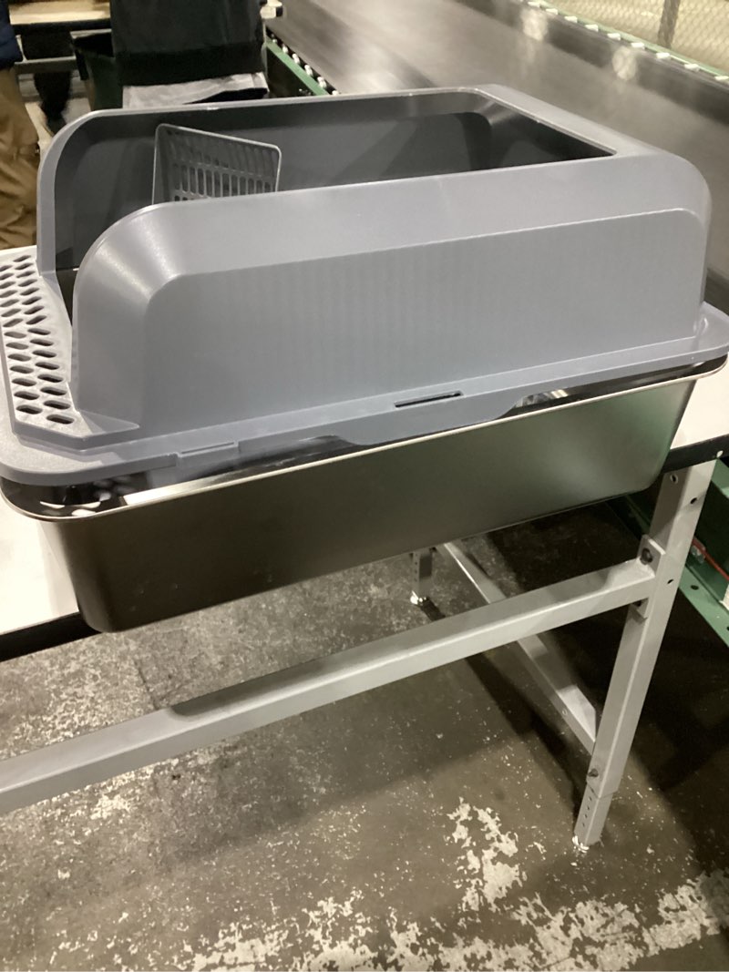 Condition photo showing Good Condition for Stainless Steel Litter Box | Metal Kitty Litter Box with Lid High Sided for Small Cats or Injured Cats, Bunny Litter Boxes, Low Entry, Odor-Free, Non-Stick,Includes Scoop