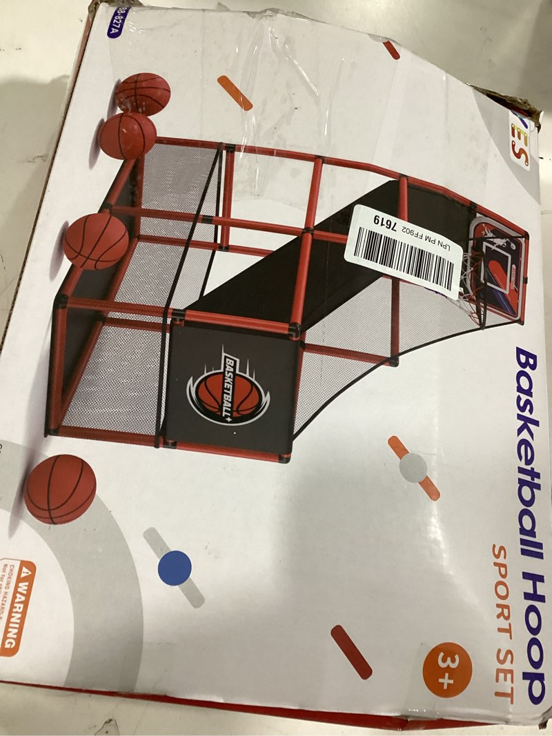 Condition photo showing Good Condition for HYES Basketball Arcade Game Indoor Outdoor, Kids Basketball Hoop with 4 Balls & Pump, Single Shot Basketball Game at Home, Carnival Games Sport Toys for Boys Girls Teens