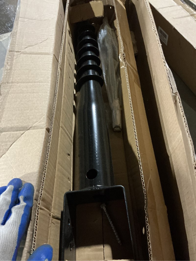 Condition photo showing As Is for premium no dig ground anchor diy screw in u-model 27 inch fits standard 4x4 post (3.5" x 3.5" inch) great for mailbox and fence posts 1