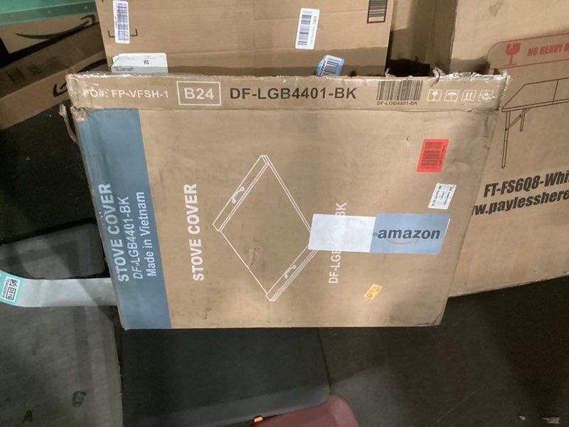 Condition photo showing New/Like New for noodle board stove cover, 29.5" x 22" wood stove top covers with handles for electric & gas stoves, easy to clean dual purpose kitchen organizer. (black)