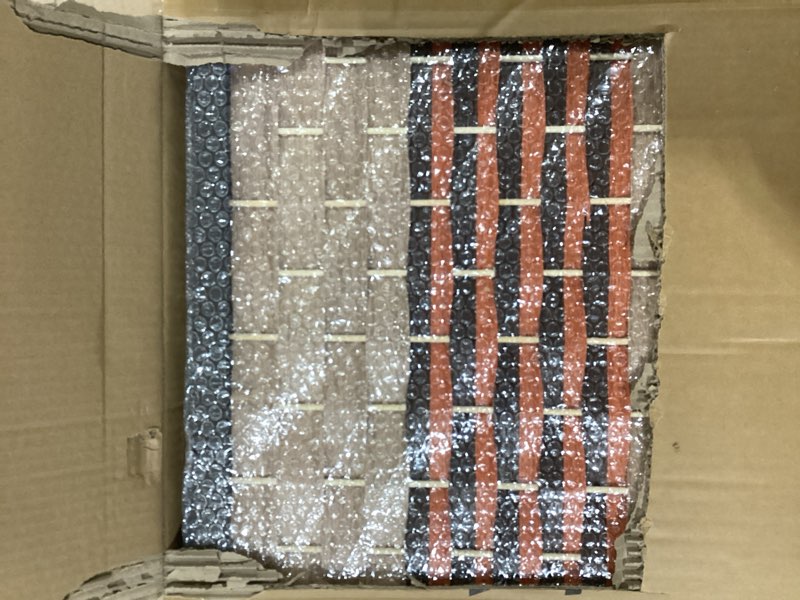 Condition photo showing As Is for furnnylane 6 panel room divider screen in beige and orange,blackout room divider folding panel scree