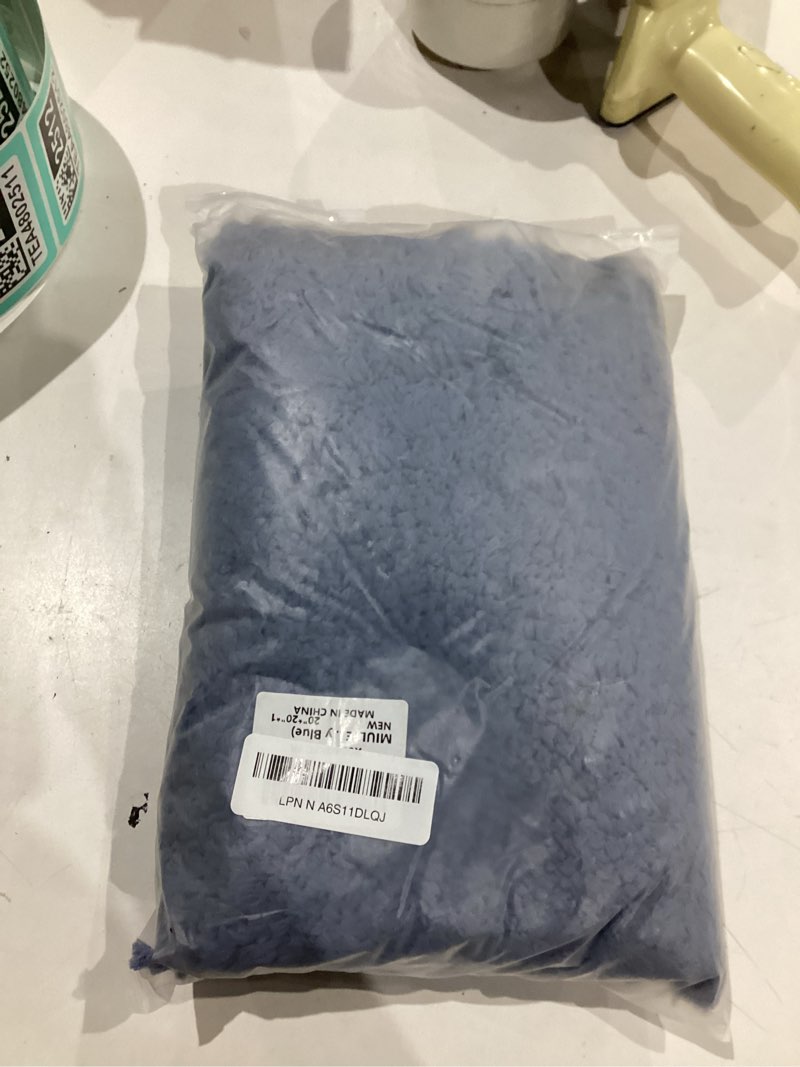 Condition photo showing Good Condition for MIULEE Microfiber Toilet Bath Mat U-Shaped Contour Shaggy Rugs Non Slip Extra Thick Soft Absorbent Water for Bathroom Commode Machine Washable(20x20 Inch, Dusty Blue) 1'8" x 1'8" (U-Shape) Dusty Blue