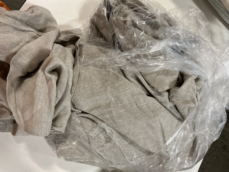 Condition photo showing As Is for quince european linen chambray sheet set, queen, natural
