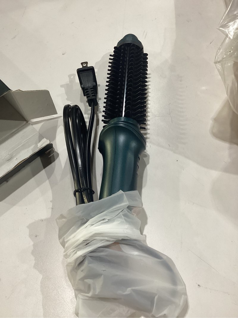 Condition photo showing New/Like New for curling iron, two in one curling brush straight curling hair dual use green portable constant temperature electric hair stick for all hairstyles heating