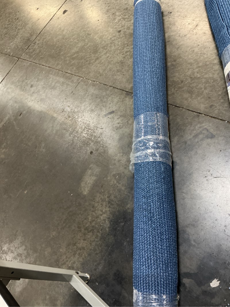 Condition photo showing As Is for 7'x10' natural woven rectangular braided outdoor area rug heathered blue - threshold™