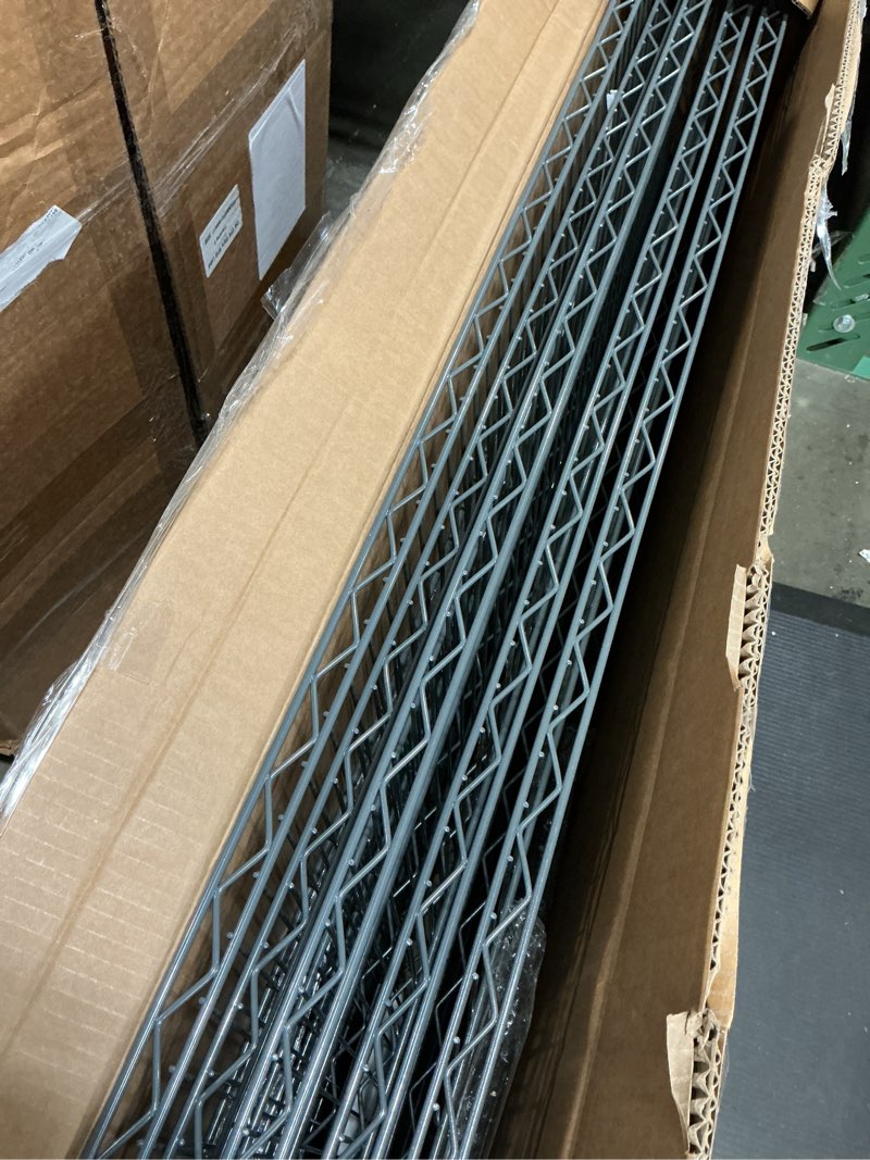 Condition photo showing Good Condition for Land Guard 5 Tier Storage Racks and Shelving - 48" L x 20" W x 72" H Heavy Steel Material Pantry Shelves - Each Unit Loads 350 Pounds Wire Shelf, Suitable for Warehouses, Closets, Kitchens… Grey 48"D x 20"W x 72"H