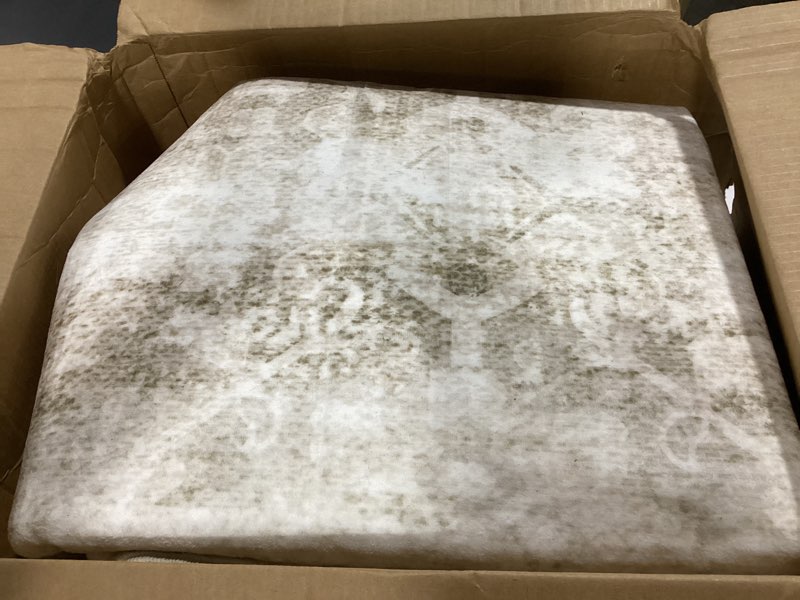 Condition photo showing Good Condition for latte&fog 8x10 area rugs for living room, large vintage beige washable rug, boho neutral floral non slip low pile carpet for indoor bedroom, dining room, office, dorm, classroom and farmhouse beige 8' x 10' (rectangular)