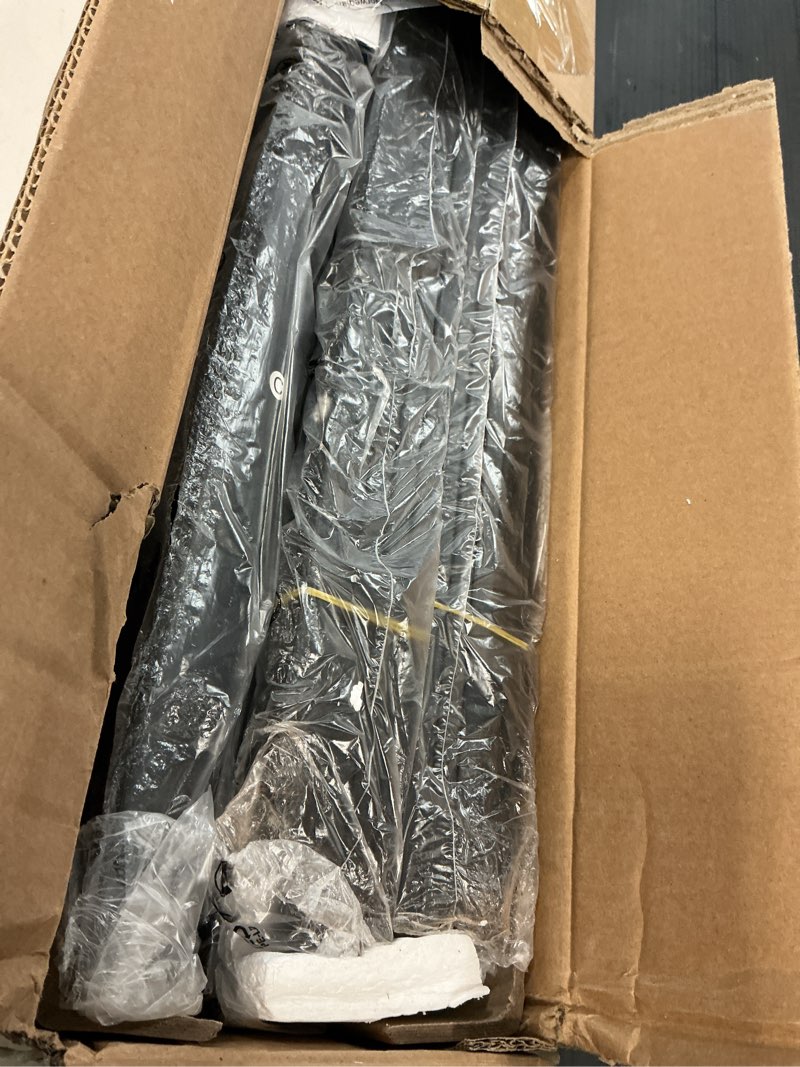 Condition photo showing As Is for itimidi 14 inch king bed frame, platform bed frame king size, no box spring needed, heavy duty steel slat support and diy headboard, safety design with rounded corner legs, noise free, black king 14 inch