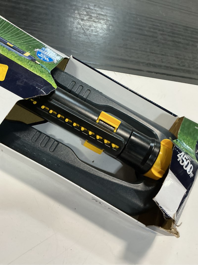 Condition photo showing Good Condition for melnor duratek 4500-sq ft oscillating sled lawn sprinkler