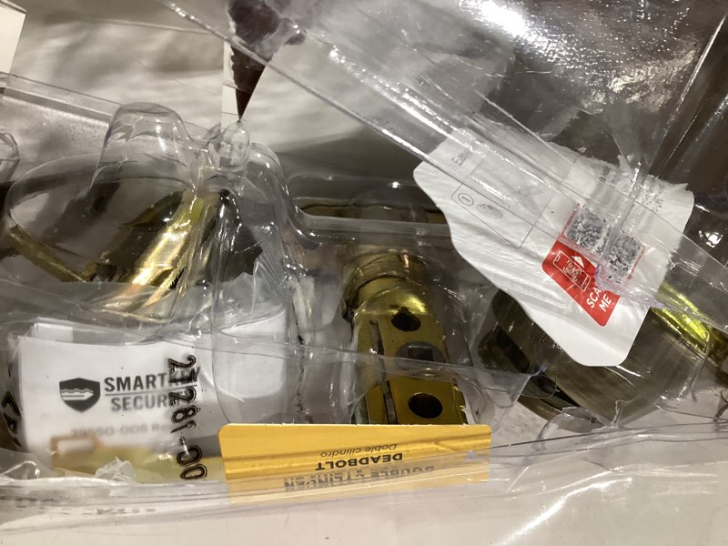 Condition photo showing Good Condition for kwikset smartkey security antique brass metal double cylinder deadbolt