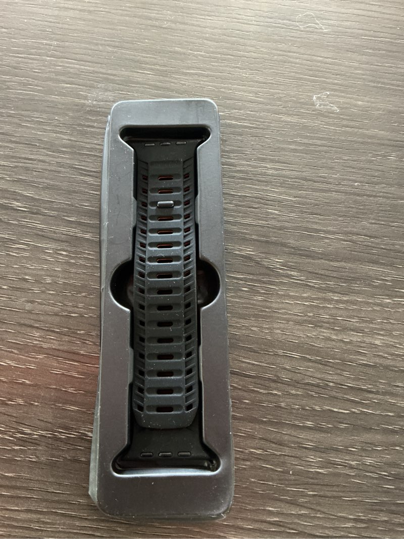 Condition photo showing As Is for magnetic silicone band compatible with apple watch band 49mm 46mm 45mm 44mm ultra 3/2/1 & se 3/2/1 & series 11 10 9 8 7 6 5 4 strong magnetic clasp, hollow out design & adjustable (black+orange) black+orange 44/45/46/49mm