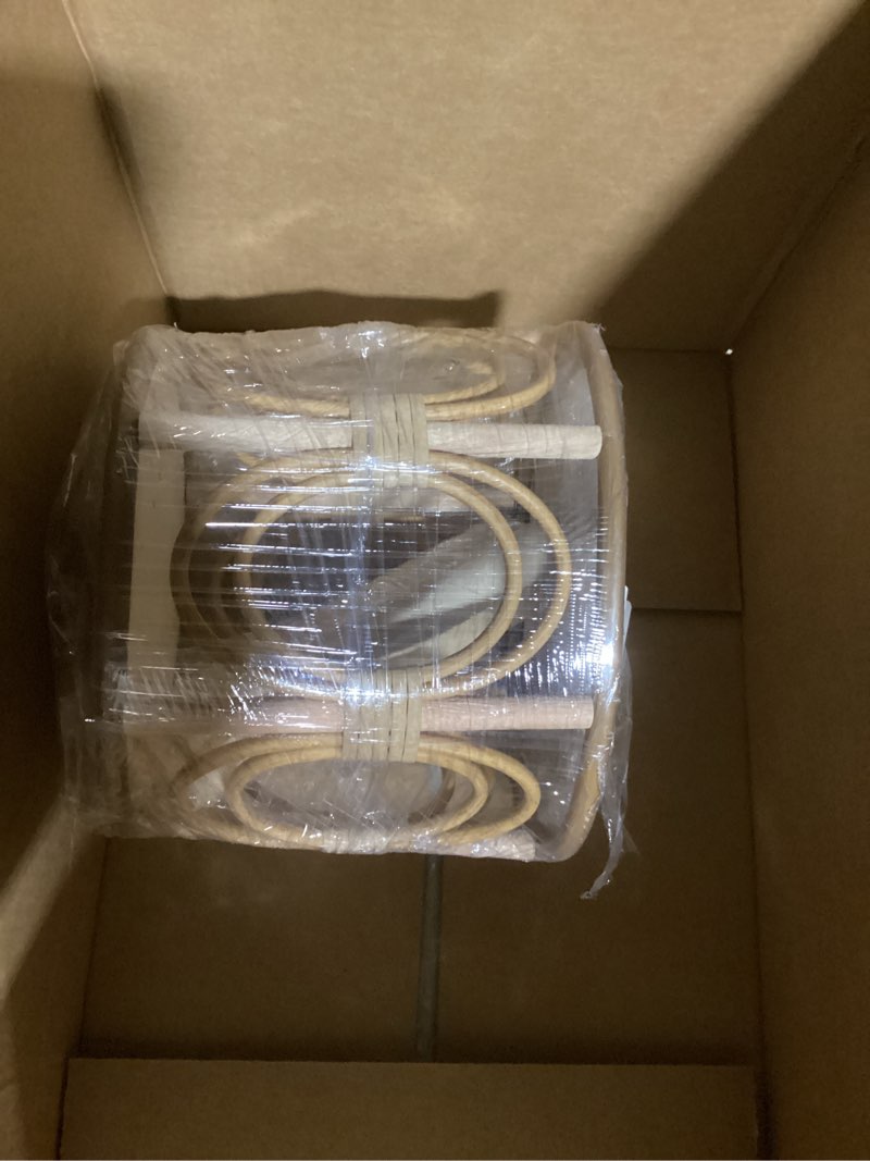 Condition photo showing Good Condition for Rattan Plant Stand, Wicker Plants Baskets Indoor, Small, Cute Handmade Woven Wooden Planter with Legs, Boho Style Hollow Flowers Display Rack Straw Standing Floor Stool Shelf for Pot Holder Outdoor Decorations