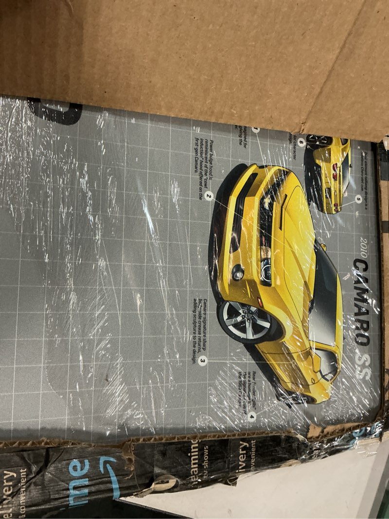 Condition photo showing Good Condition for Chevrolet Camaro Evolution Metal Sign - Large Vintage Chevy Camaro Sign for Garage or Man Cave Gray/Blue