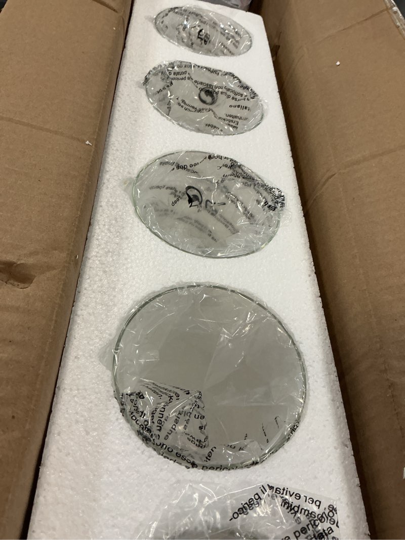 Condition photo showing As Is for Farmhouse Dining Room Light Fixture: Modern 5-Light Kitchen Island Hanging Lighting with Glass Shade, Matte Black Industrial Linear Chandelier Over Table