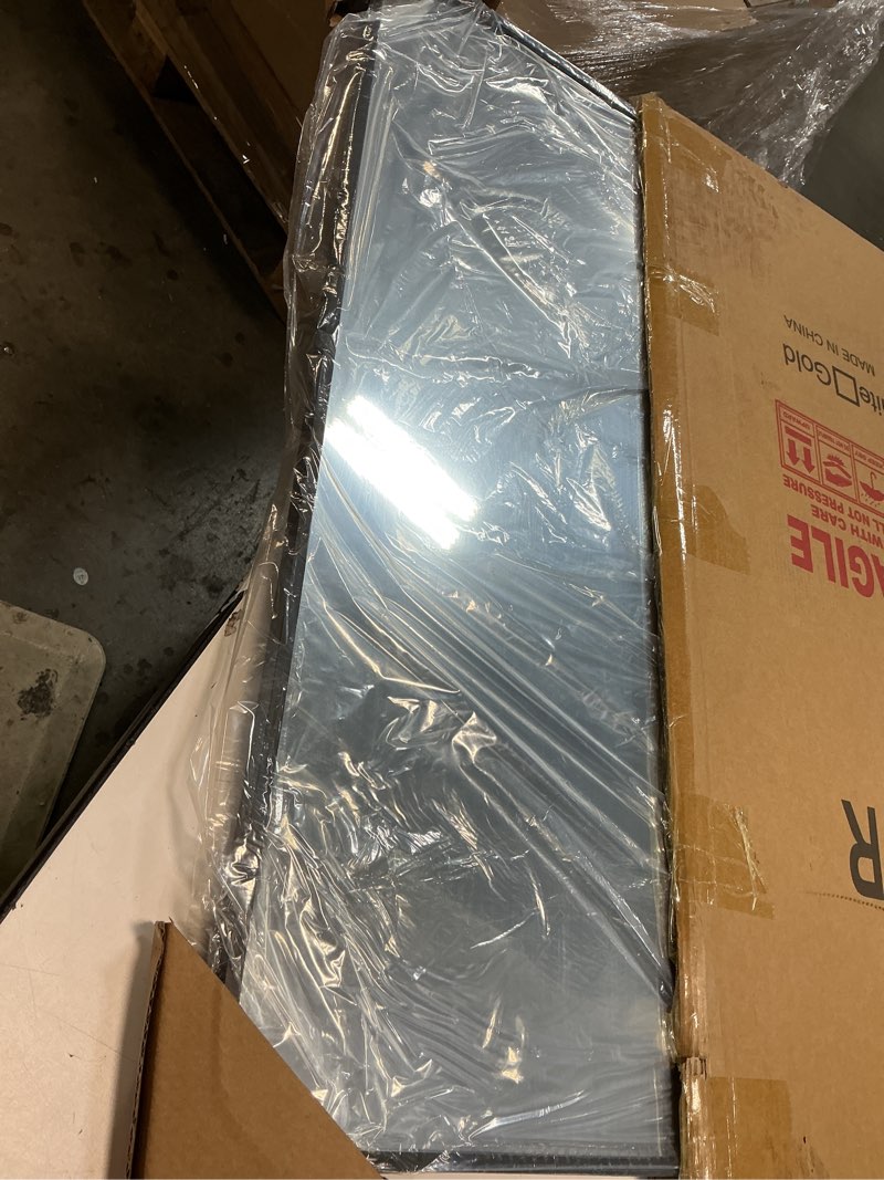 Condition photo showing Good Condition for Delma Bathroom Vanity Mirror, Black Framed Bathroom Mirror for Over Sink, High-Definition Bathroom Mirror, Versatile Bathroom Vanity Mirror, Hangs Horizontally or Vertically(30x30, Black) Rect Black 30"L x 30"W