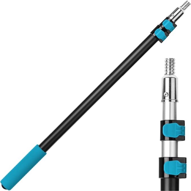 bates- ?telescoping pole, 2.4 to 6 ft long, black & teal, paint roller extension pole for painting