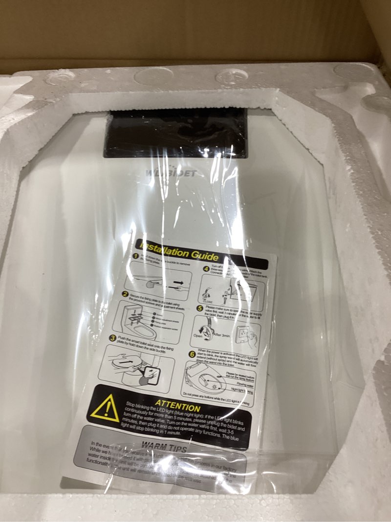 Condition photo showing Good Condition for Bidet Toilet Seat with Remote Control, Electronic Heated Bidet Seat with Adjustable Warm Water and Pressure, Warm Air Drying, Display Screen, Night Light, Slow Closed Toilet Lid, Elongated Oval