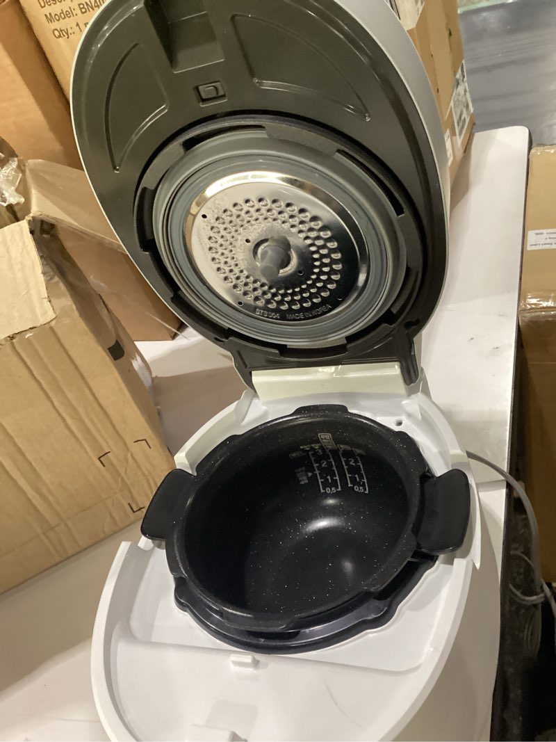 Condition photo showing Good Condition for cuckoo crp-mhtr0309f | 3-cup (uncooked) twin pressure induction heating rice cooker | 11 menu options: high/non-pressure & more, made in korea | white, 3 cups