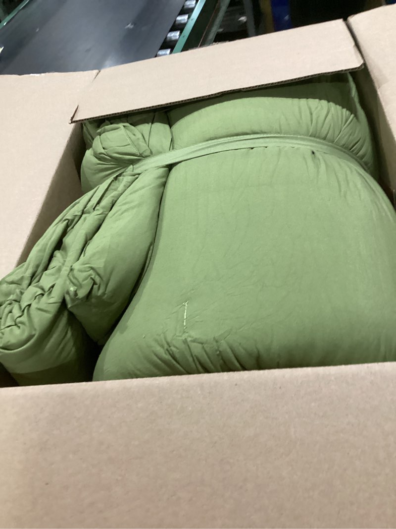 Condition photo showing As Is for Japanese Floor Futon Mattress Queen Size 60"x 80", Foldable Floor Bed Mattress, Portable Tatami Mat Sleeping Pad, Folding Futon Cushion, Roll Up Floor Lounger for Guest Room Dormitory (Green) Green Queen(80"L x 60"W x 2.56"Th)