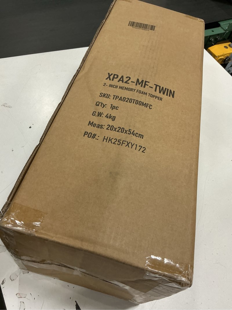 Condition photo showing New/Like New for EGO Topper 2 Inch Twin Memory Foam Mattress Topper, Gel Foam Mattress Topper for Pressure Relief, Ventilated Design Bed Topper in a Box, CertiPUR-US Certified, 38"×75", Medium