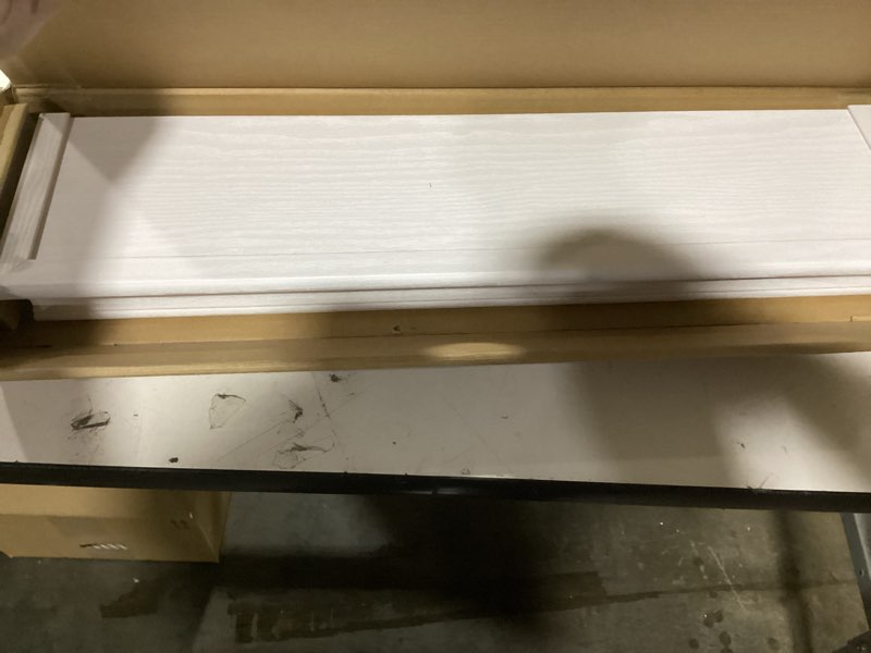 Condition photo showing Good Condition for HIGH & MIGHTY Decorative 24" Floating Shelf Holds up to 20 lbs, Easy Tool-Free Dry Wall Installation, Beveled, White | 515660 24 inch eCommerce Packaging