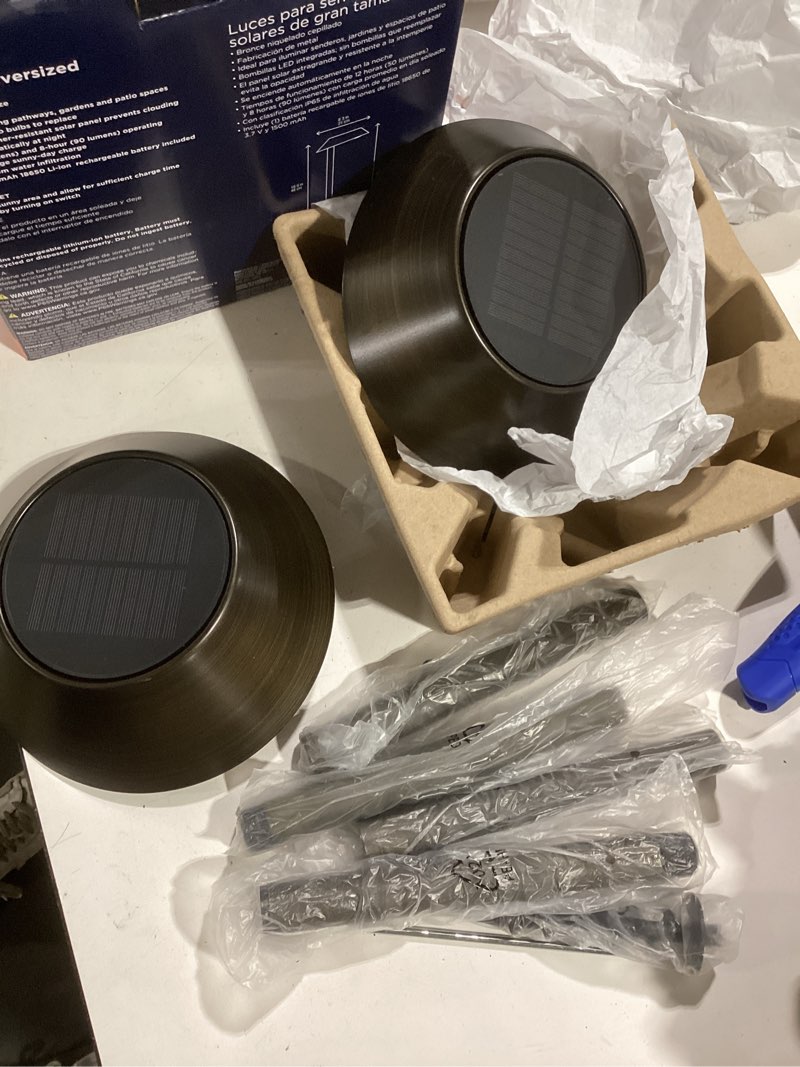 Condition photo showing Good Condition for horbor breeze 90 lumens bronze solar path light 2 piece