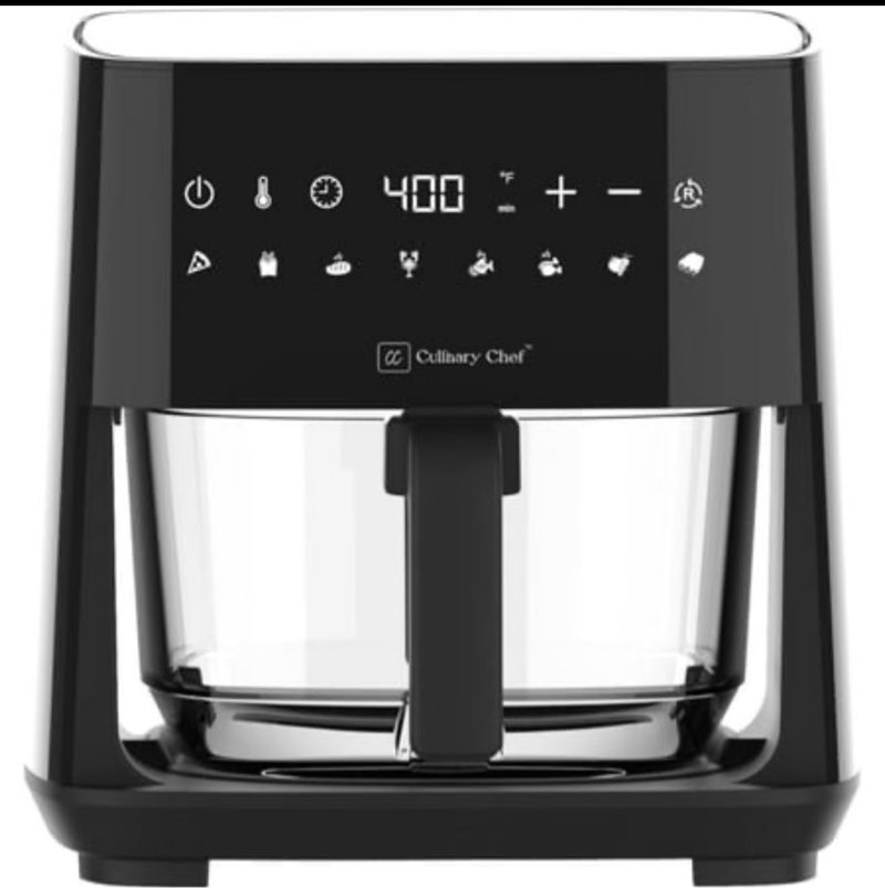 Culinary Chef 4.54QT./4.3L Touch Screen Full Glass Basket Air Fryer
