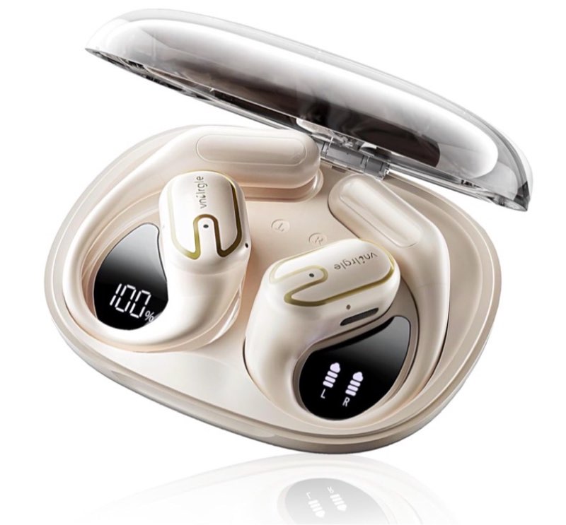 Open Ear Headphones Earbuds wireless - 5.4 Bluetooth Ear Buds with LED Digital Display IPX7 Waterproof