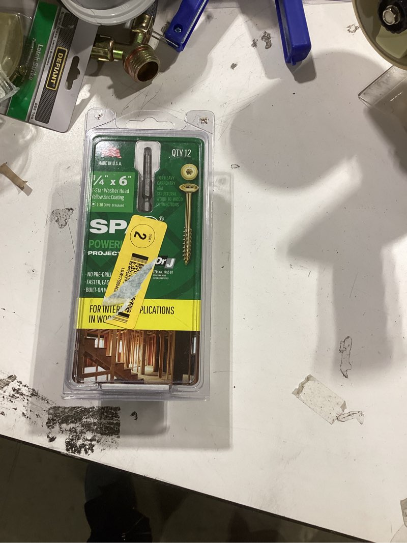 spax 1/4-in x 6-in yellow/gold zinc-plated washer -head interior structural wood screws 12 -pack
