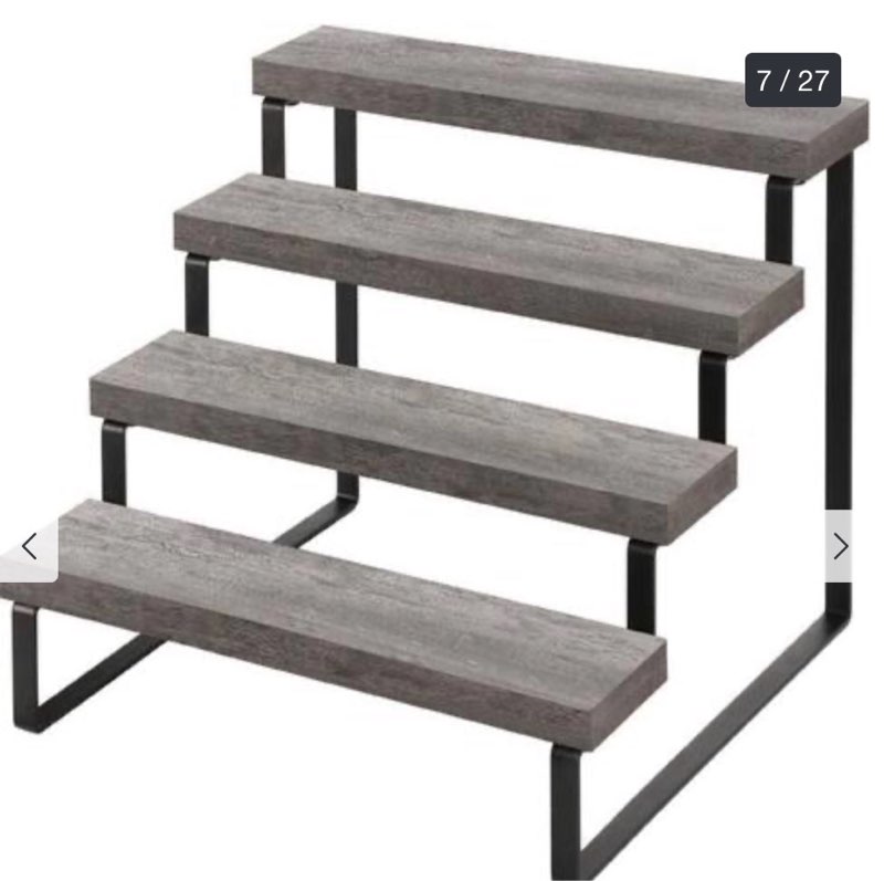 Wooden Display Riser Stand - 13.8 x 12 x 8.2 inches - Grey