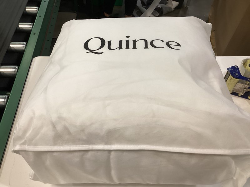 Condition photo showing New/Like New for lightweight premium down alternative comforter, king/cal king, white