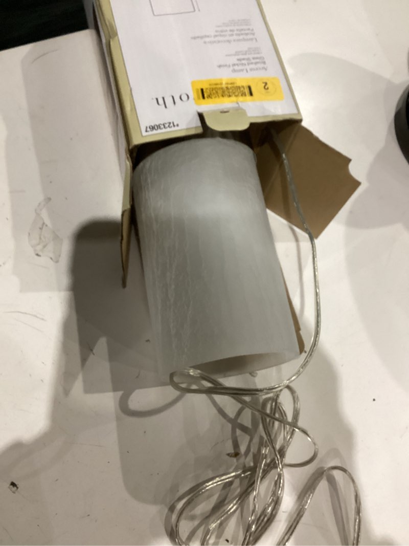 Condition photo showing As Is for allen + roth 10-in brushed nickel touch uplight table lamp with glass shade