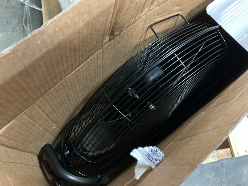 Condition photo showing As Is for mainstays sfc1-500b 20 in high velocity floor fan, black
