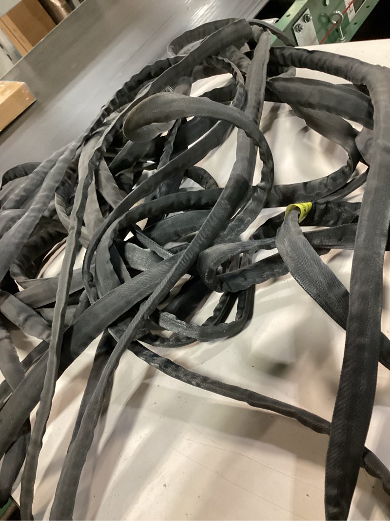 Condition photo showing As Is for garden hose 50ft, ultra-light & flexible water hose, non-shrinking, easy to store, drinking water safe material, all-weather, gray gray 50 feet