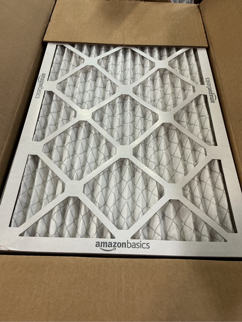 Condition photo showing New/Like New for amazon basics 14x25x1 air filter 6 pack, merv 11 ac furnace filters (actual size: 13.75" x 24.75" x 0.75") 14x25x1 merv 11