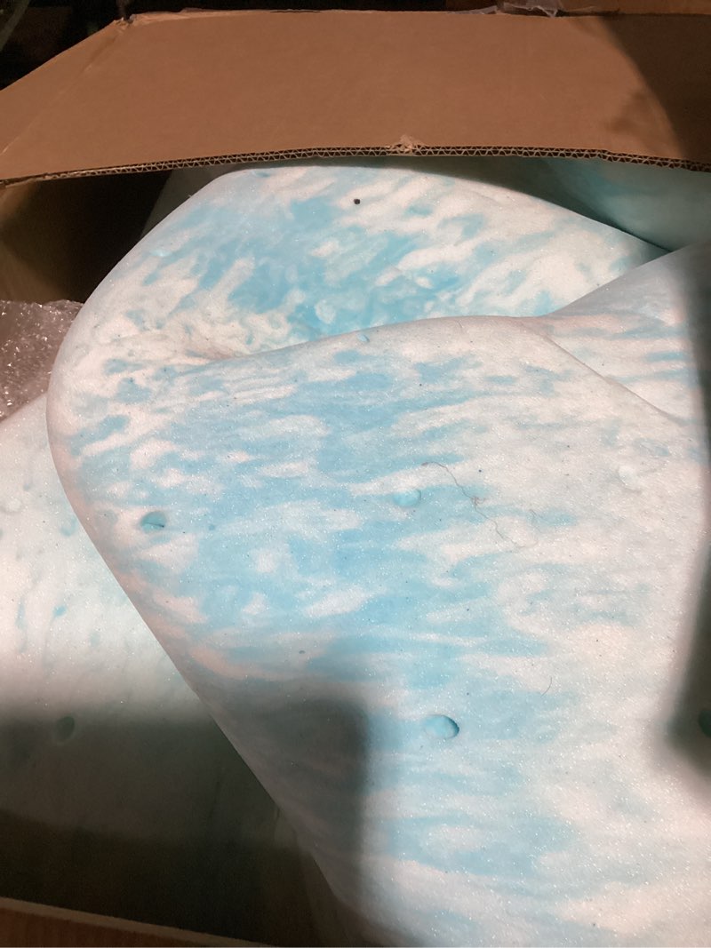 Condition photo showing New/Like New for DUMOS Mattress Toppers Memory Foam King Size, 3 Inch Thick Bed Topper Pad Cooling Gel Infused Soft Comfy Padding Breathable for Sleeper Sofa Couch RV Camper, CertiPUR-US Certified, Blue 3 Inch Blue Foam King