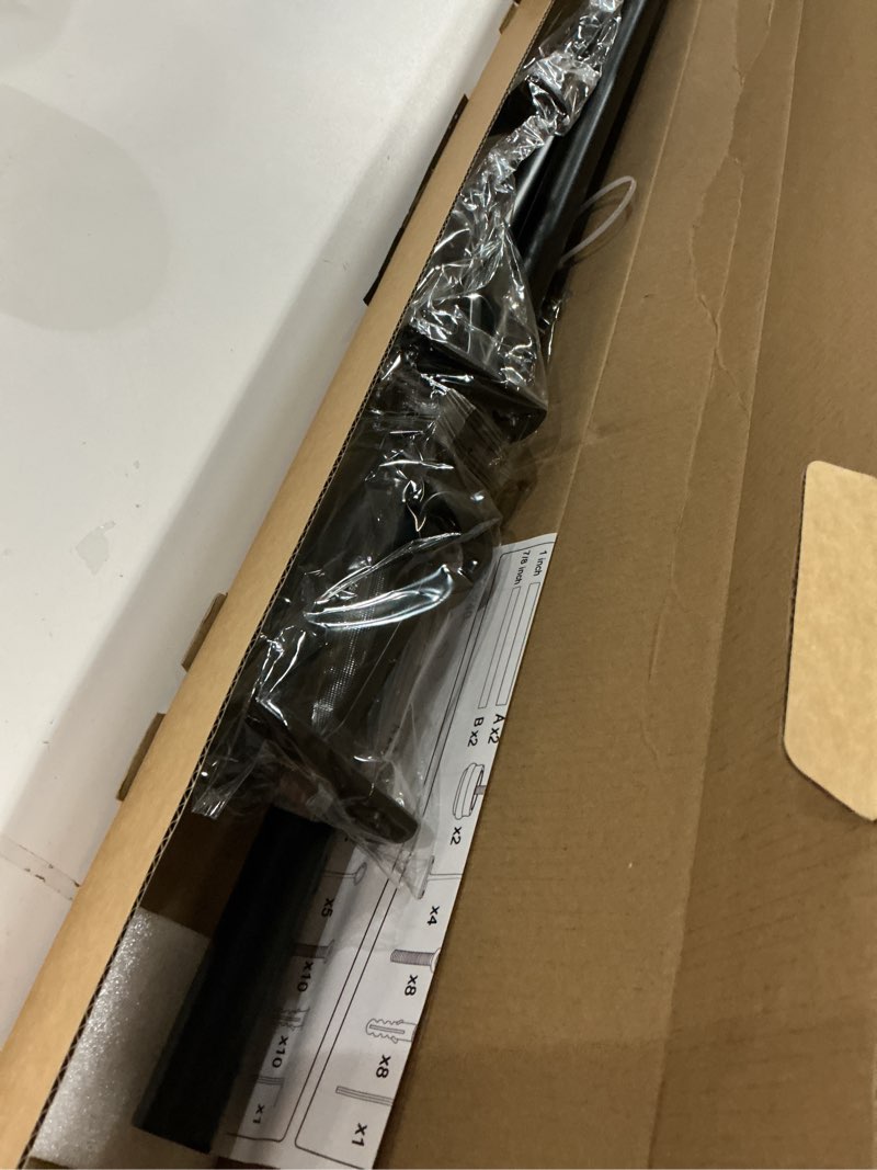 Condition photo showing Good Condition for 1 Inch Blackout Curtain Rods for Windows Patio, Adjustable Room Divider Curtain Rod Wall Mount & Ceiling Mount for Indoor & Outdoor, Black, 28" to 48"