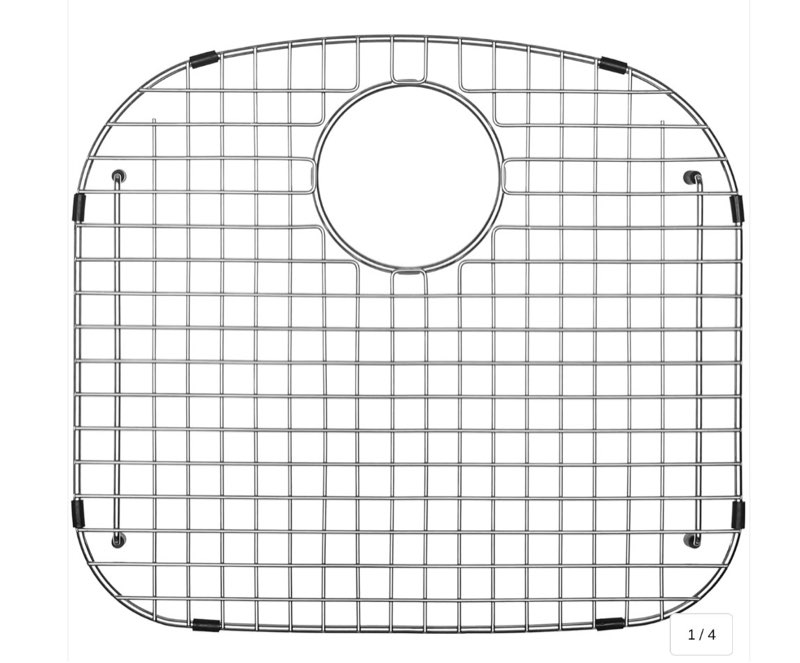 sink grid 18-13/16" x 16-13/16", rear drain with bottom corner radius 3-1/2" and top corner radius 9-1/2", ndg1817r 