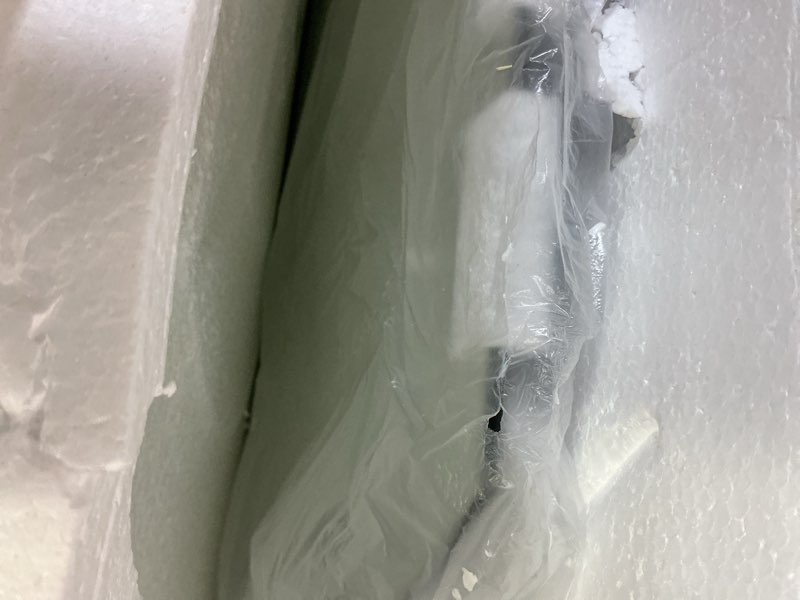 Condition photo showing Good Condition for 36" half moon led bathroom mirror with lights, stepless dimmable lighted vanity mirror with 3 colors, anti fog backlit wall mirror, shatter-proof, waterproof, memory, right/left cut 36"l x 36"w