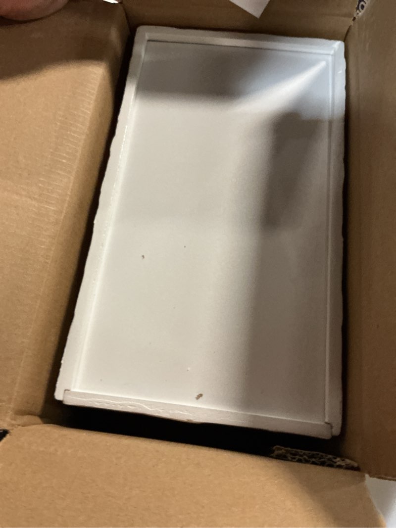Condition photo showing Good Condition for chi an home rectangular capiz tissue box cover, decorative mother of pearl inlay tissue box holder for bedroom, bathroom, kitchen, and office, rectangle tissue box cover white (10.25” x 5.9” x 4.33”)