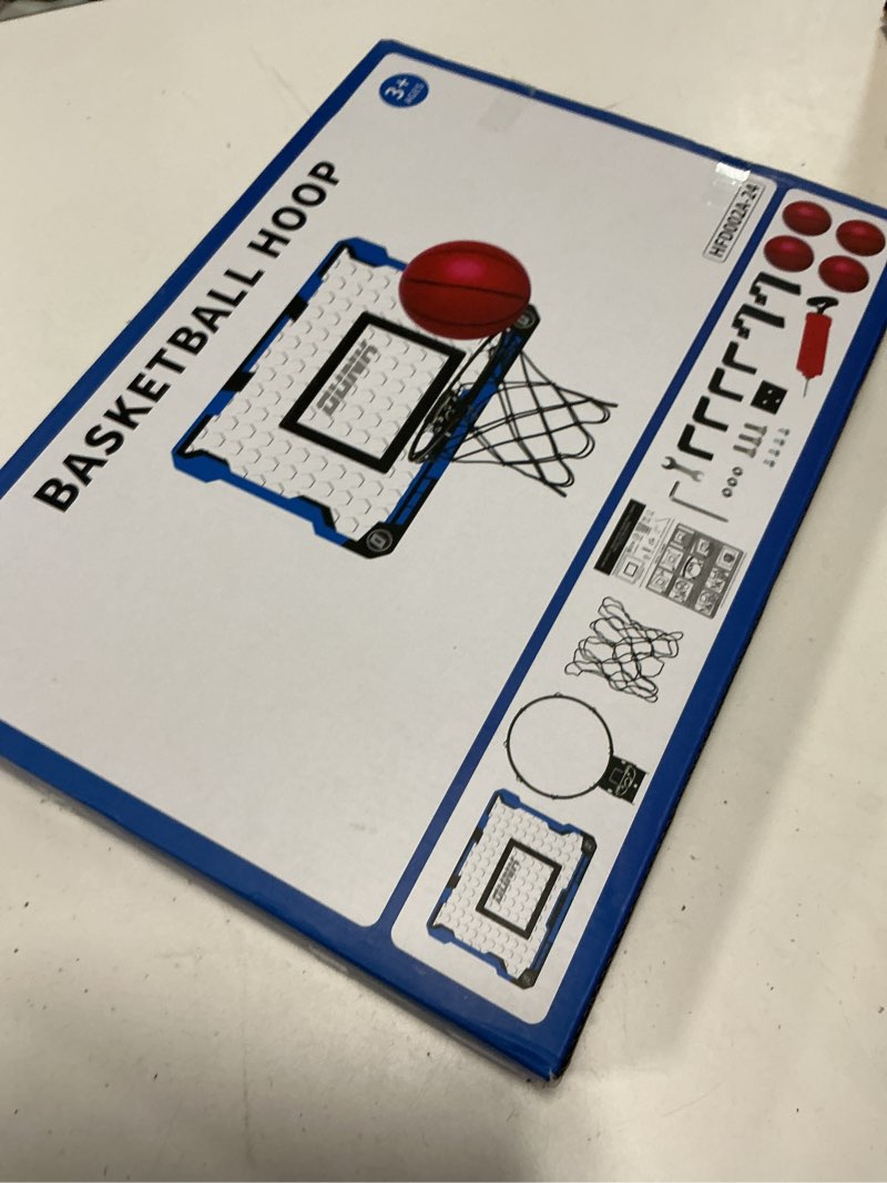 Condition photo showing New/Like New for niplooow indoor basketball hoop for kids, over the door mini basketball hoops, mini hoop with 4 balls, kids basketball hoop sport toys gifts for 5 6 7 8 9 10 11 12+ year old boys basketball hoop set