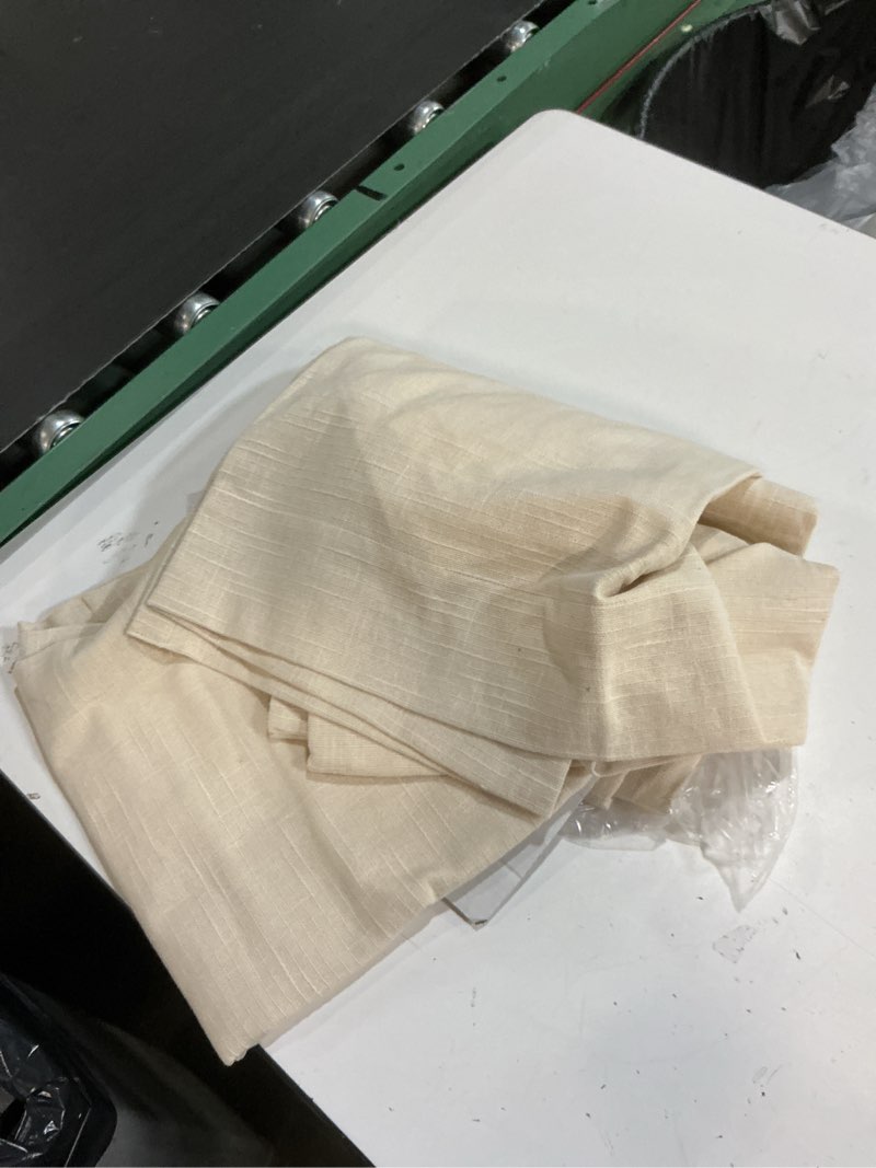 Condition photo showing As Is for quince european linen room darkening curtain - single panel 1 flax 48x84 in 