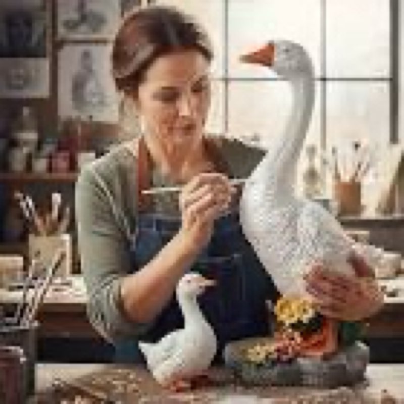 Porch Goose Garden Statue 2 Pack, Mom and Baby Goose Garden Decor, 20 Inches High Goose Statue, Big Resin Yard Decor, Outdoor Geese Figurine for Patio,Porch,Yard,Lawn Ornament, Gifts for Mom