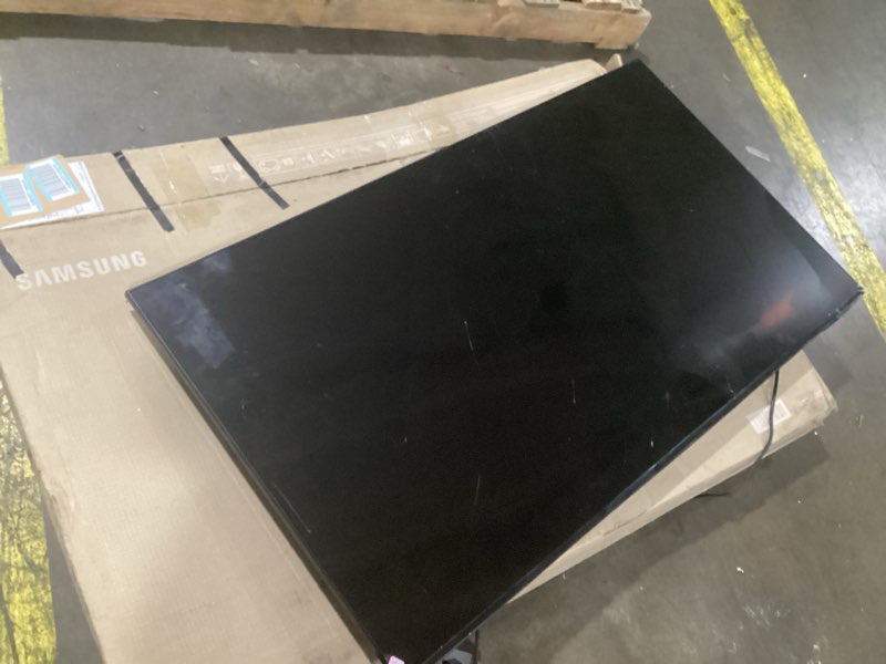 Condition photo showing As Is for screen display damaged samsung 55\" class qled q7f 4k samsung vision ai smart tv (qn55q7f): alexa built-in, bluetooth